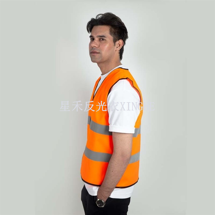 Colete de segurança reflexivo de construção classe 2 de poliéster amarelo de alta visibilidade