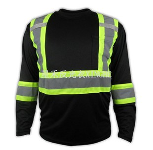 Camisa de segurança preta de alta visibilidade