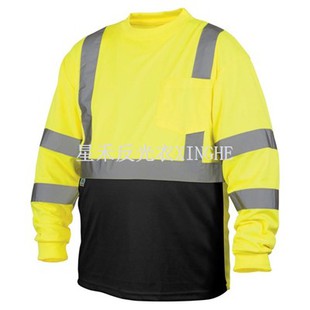 Camiseta de manga comprida com fundo preto Hi-Viz