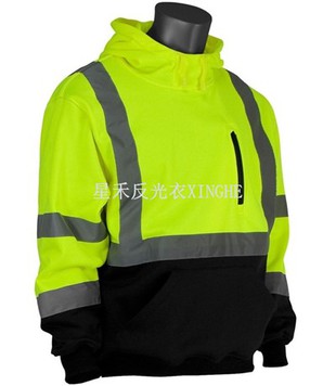 Pulôver com capuz com capuz preto refletivo