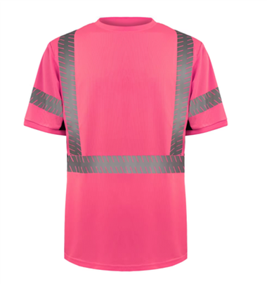 Quais opções de cores geralmente estão disponíveis para roupas refletivas rosa?